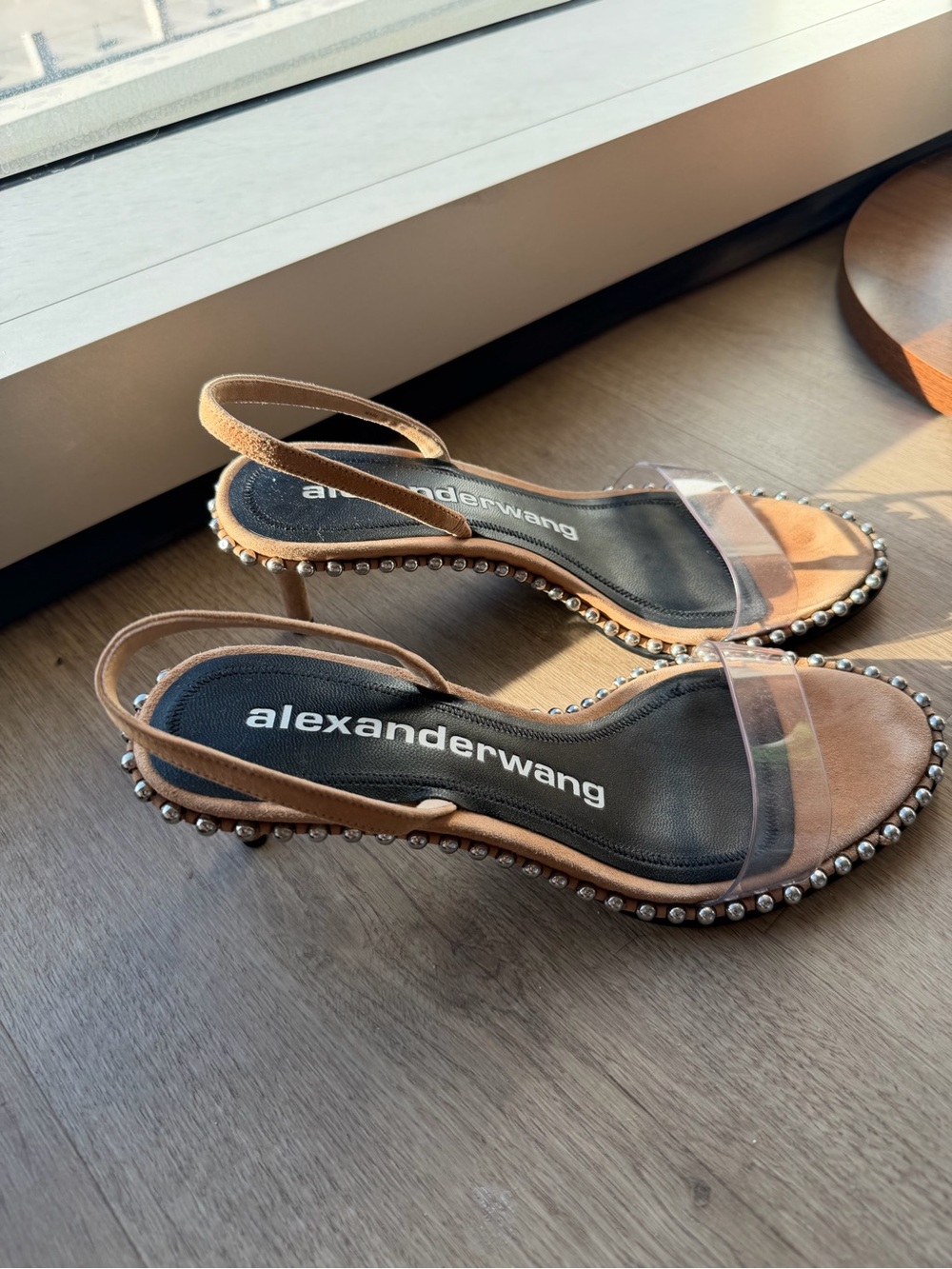 Alexander Wang Studded Clear Strap Slingback Heels Size US 7 - Picture 3 of 5